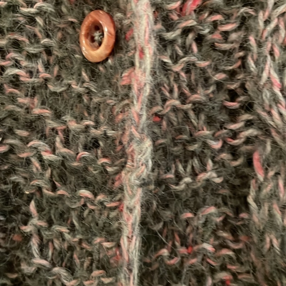 Ann Taylor Vtg Wool Blend Button Down Knit Drawstring Scalloped Edge Sweater - Picture 3 of 8